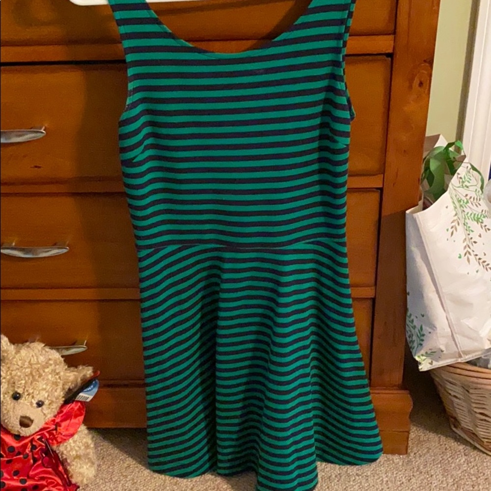 Green stripped dress